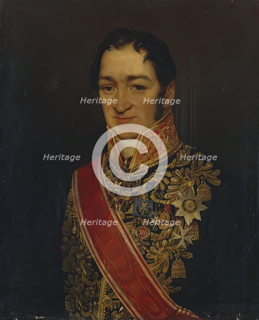 Portrait of the Actual State Councillor Ivan Lazarev, 1844. Creator: Eugene Pluchart.