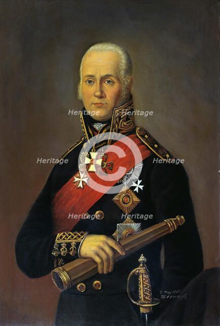Portrait of the Admiral Fyodor Fyodorovich Ushakov (1745–1817), 1912.  Creator: Bazhanov, Pyotr Nikolaevich (1851-1913).