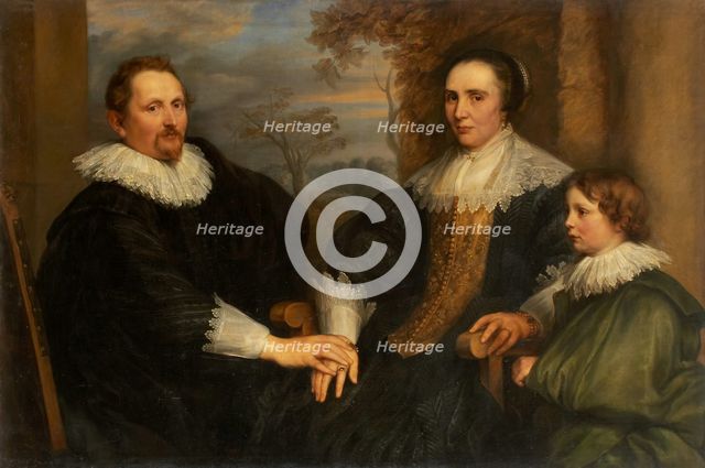 Portrait of the Antwerp merchant Sebastiaen Leerse and his family, c1691-1740. Creator: Copy after Anthony van Dyck.