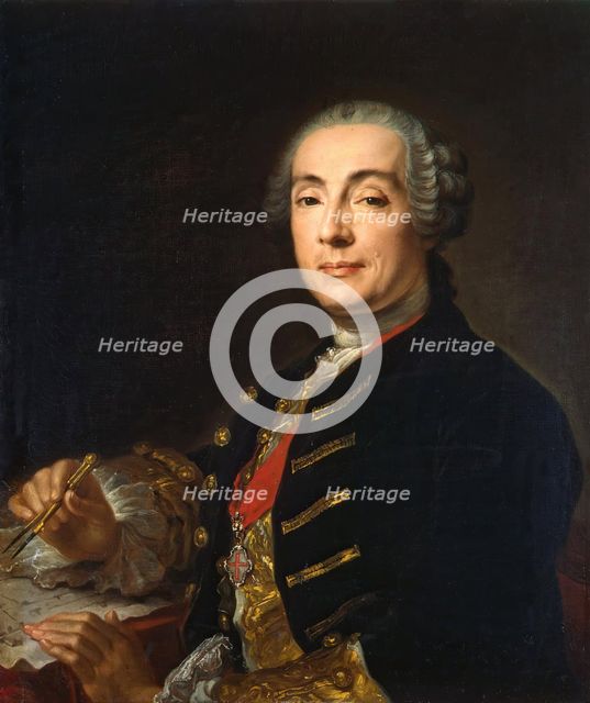 Portrait of the Architect Bartolomeo Francesco Rastrelli (1700-1771), 1760. Creator: Lucas Conrad Pfandzelt.