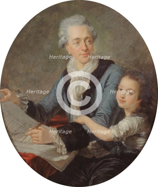 Portrait of the Architect Claude Nicolas Ledoux (1736-1806) with his daughter, ca 1782. Creator: Callet, Antoine-François  .