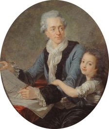 Portrait of the Architect Claude Nicolas Ledoux (1736-1806) with his daughter, ca 1782. Creator: Callet, Antoine-François
