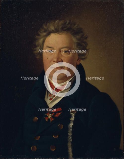 Portrait of the architect Fyodor Kirillovich Sokolov (1752-1824), 1819. Artist: Argunov, Nikolai Ivanovich (1771-after 1829)