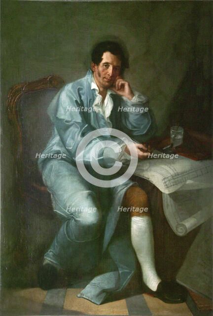 Portrait of the architect Jean-Baptiste Vallin de la Mothe', (1729-1800).   Creator: Anonymous.