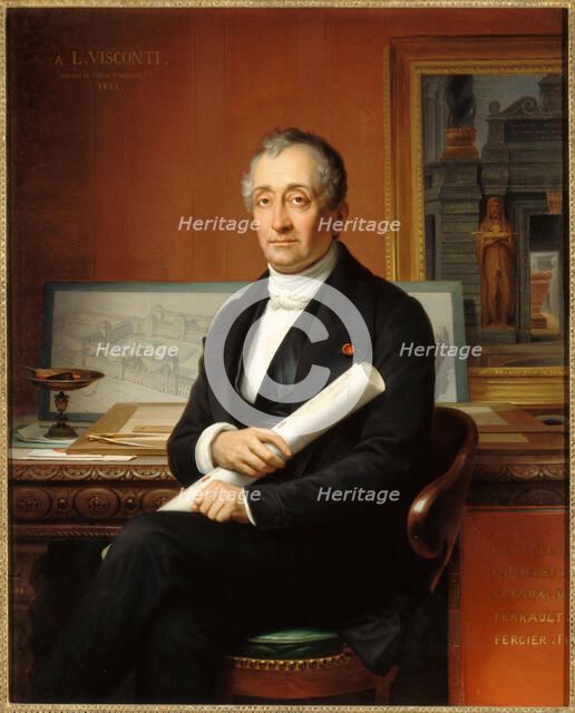 Portrait of the Architect Louis Visconti (1791-1853), 1854. Creator: Vauchelet, Théophile (1802-1873).