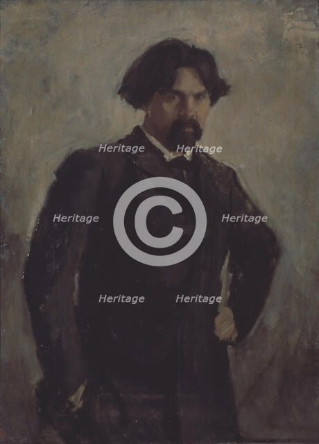 Portrait of the artist Vasily Surikov (1848-1916). Artist: Serov, Valentin Alexandrovich (1865-1911)