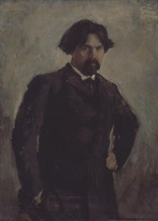 Portrait of the artist Vasily Surikov (1848-1916). Artist: Serov, Valentin Alexandrovich (1865-1911)