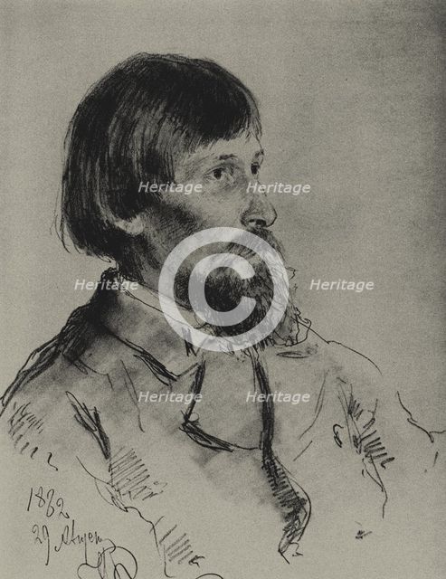 Portrait of the artist Viktor Vasnetsov (1848-1926). Artist: Repin, Ilya Yefimovich (1844-1930)