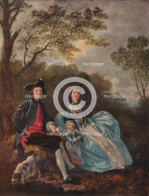'Portrait of the Artist with his Wife and Daughter', c1748. Artist: Thomas Gainsborough.