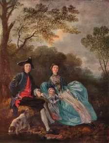 Portrait of the Artist with his Wife and Daughter c1748. Artist: Thomas Gainsborough