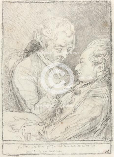 Portrait of the Artist with His Younger Brother, Augustin Saint-Aubin, 1771. Creator: Gabriel de Saint-Aubin.