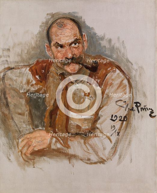 Portrait of the artist Akseli Gallen-Kallela (1865-1931), 1920. Creator: Repin, Ilya Yefimovich (1844-1930).