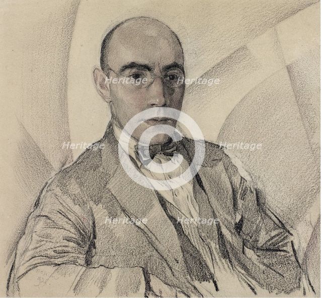 Portrait of the artist and the photographer Miron Sherling (1880-1958). Artist: Chekhonin, Sergei Vasilievich (1878-1936)