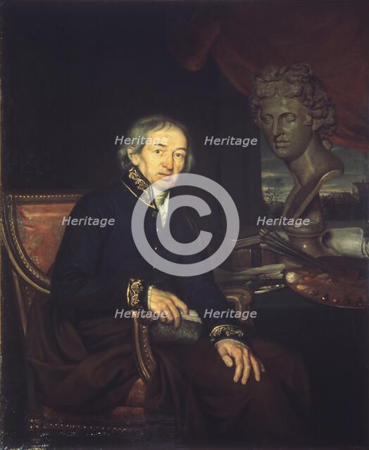 Portrait of the artist Dimitri Levitsky (1735-1822), 1812. Artist: Yakovlev, Ivan Eremeevich (1787-1843)