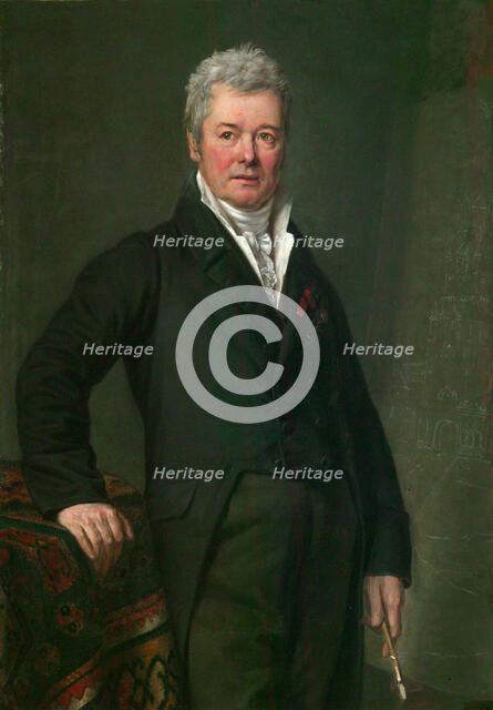 Portrait of the artist Fyodor Alexeev (1753-1824), 1820. Artist: Terebenev, Mikhail Ivanovich (1795-1864)