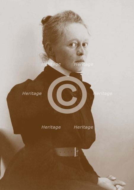 Portrait of the artist Helene Schjerfbeck (1862-1946), Early 1890s. Creator: Anonymous.