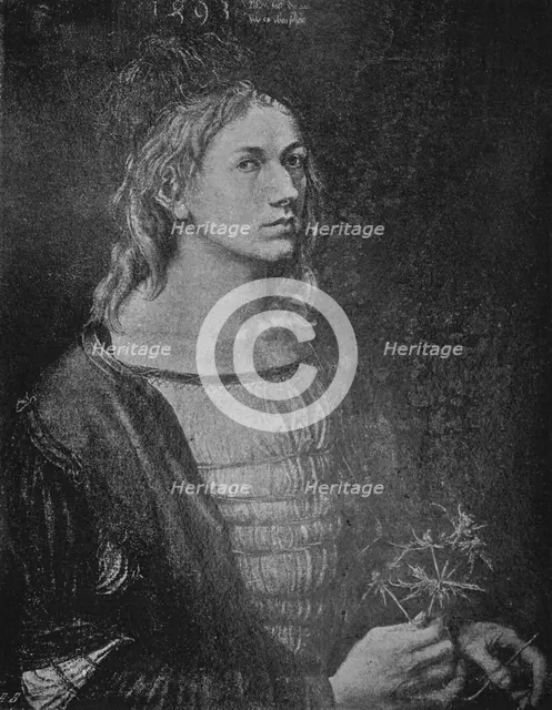 'Portrait of the artist holding a thistle', 1493, (1906). Artist: Albrecht Durer.