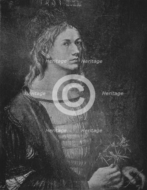'Portrait of the artist holding a thistle', 1493, (1906). Artist: Albrecht Durer.
