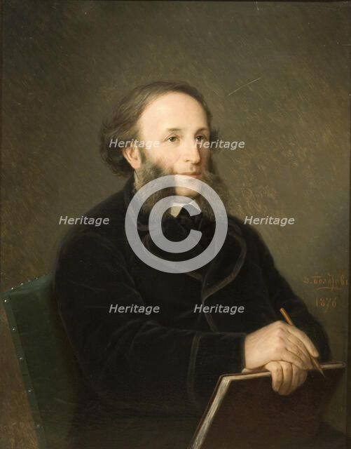 Portrait of the artist Ivan Aivazovsky (1817-1900), 1879. Artist: Bolotov, Dmitry Mikhaylovich (1837-1907)
