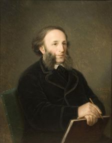 Portrait of the artist Ivan Aivazovsky (1817-1900), 1879. Artist: Bolotov, Dmitry Mikhaylovich (1837-1907)