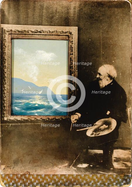 Portrait of the artist Ivan Aivazovsky (1817-1900), 1889. Artist: Anonymous  