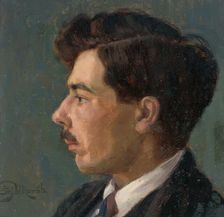 Portrait of the artist J. Korezska, 1920-1921. Creator: Stefan Polkorab