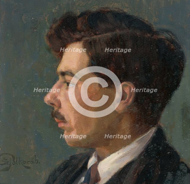 Portrait of the artist J. Korezska, 1920-1921. Creator: Stefan Polkorab.