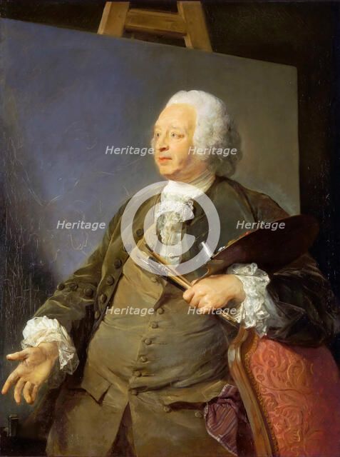 Portrait of the artist Jean-Baptiste Oudry (1686-1755), 1753. Creator: Perronneau, Jean-Baptiste (1715-1783).