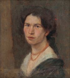 Portrait of the Artist Jonásová, around 1910. Creator: Milan Thomka Mitrovsky