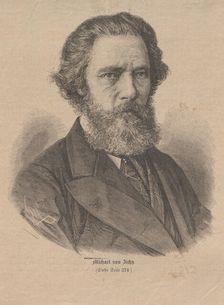 Portrait of the artist Mihály Zichy (1827-1906), 1877. Creator: Anonymous