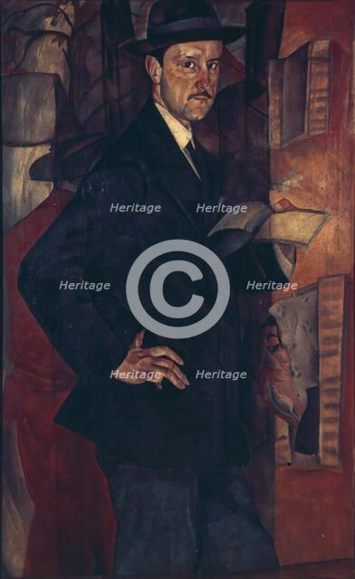 Portrait of the artist Mstislav Dobuzhinsky (1875-1957), 1917. Artist: Grigoriev, Boris Dmitryevich (1886-1939)