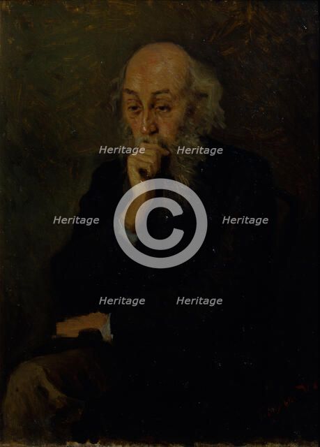 Portrait of the artist Nikolai Ge (1831-1894). Artist: Myasoedov, Grigori Grigoryevich (1834-1911)