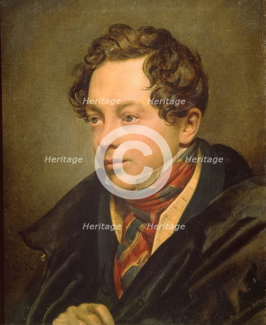 Portrait of the artist Pyotr Basin (1794-1881), 1829. Artist: Kiprensky, Orest Adamovich (1782-1836)