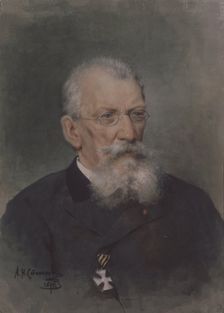 Portrait of the artist Pyotr P. Sokolov (1821-1899). Artist: Stepanov, Alexander Nikolaevich (1861-1911)