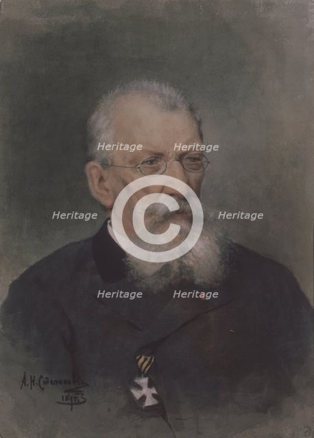 Portrait of the artist Pyotr P. Sokolov (1821-1899). Artist: Stepanov, Alexander Nikolaevich (1861-1911)