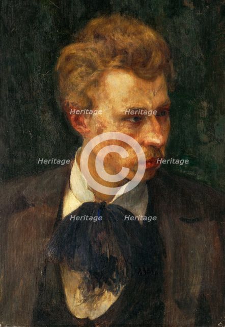 Portrait of the artist R. Boehm, 1897. Creator: Milos Jiránek.