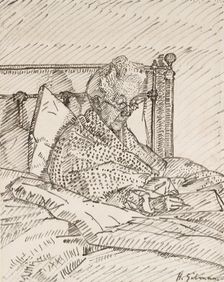Portrait of the Artist's Mother writing in Bed, c1913. Artist: Harold Gilman