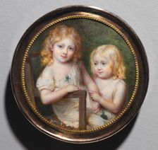 Portrait of the Artist's Children Emma and Paul, c. 1795. Creator: Jean-Antoine Laurent (French, 1763-1832)