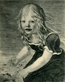 Portrait of the artist's daughter, Marie, at the coast, 1816, (1943). Creator: Karl Friedrich Schinkel