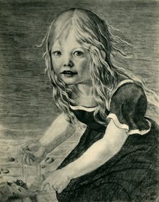 Portrait of the artist's daughter, Marie, at the coast, 1816, (1943). Creator: Karl Friedrich Schinkel