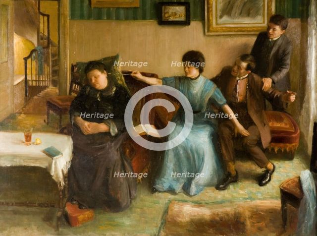 Portrait of the Artist's Family, a Playful Scene, 1910-1911. Creator: Mark Gertler.