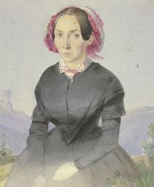 Portrait of the artist's sister, mid-19th century. Creator: Fritz Bamberger