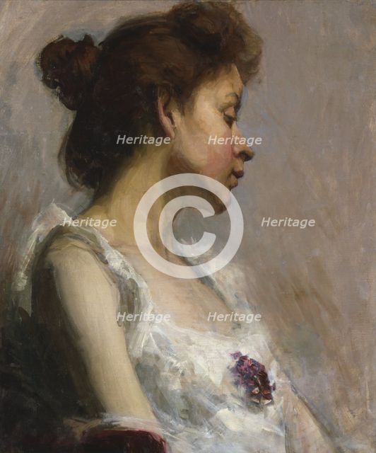 Portrait of the Artist's Wife, (1897?). Creator: Henry Ossawa Tanner.