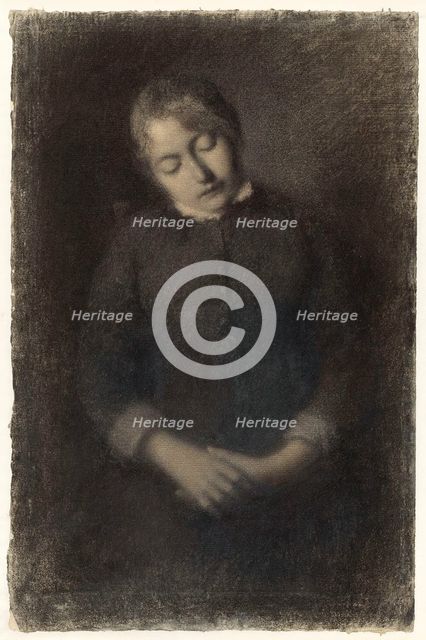 Portrait of the Artist's Wife Asleep (Marie Guilloux), c. 1880. Creator: Albert Lebourg.
