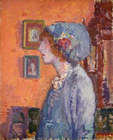 Portrait of the Artist's Wife, Mollie Kerr, 1911. Creator: Spencer Gore