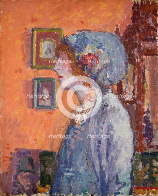 Portrait of the Artist's Wife, Mollie Kerr, 1911. Creator: Spencer Gore.
