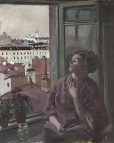 Portrait of the Artist's Wife Marfa Yaremich, 1905. Creator: Stepan Yaremich