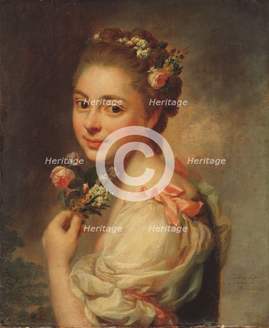Portrait of the Artist's Wife Marie Suzanne, née Giroust, 1763. Creator: Alexander Roslin  (1718-1793)  .