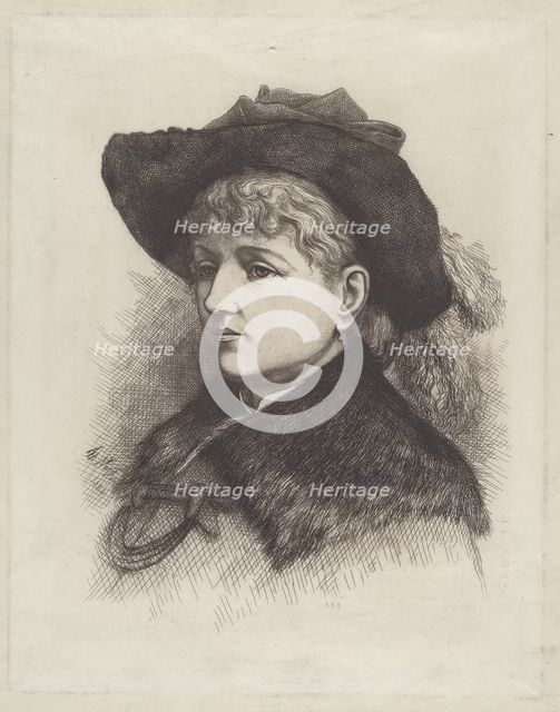 Portrait of the Artist's Wife, Sarah Edwards Nast, 1884. Creator: Thomas Nast.