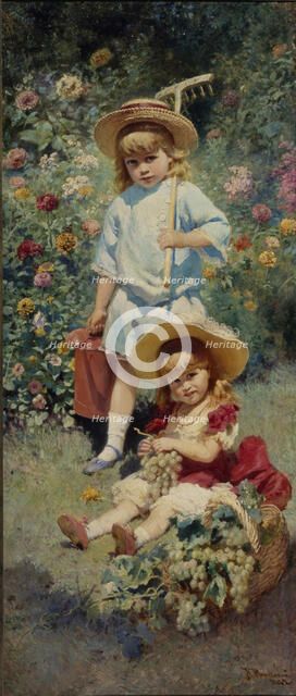 Portrait of the Artist's Children, 1882. Artist: Makovsky, Konstantin Yegorovich (1839-1915)